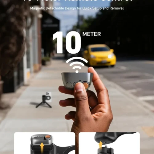 BMain_05 TELESIN Fun Shot Magnetic Camera Grip 2 - Ergonomic Bluetooth Smartphone Shutter Handle with Detachable Remote & 1/4" Tripod Mount for iPhone & Android