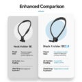 4 TELESIN Neck Holder Mount SE 2.0 - 2-in-1 POV Neck Strap with Air Cushion & Chest Stabilizer - Quick-Switch Horizontal/Vertical for GoPro, DJI & Smartphones