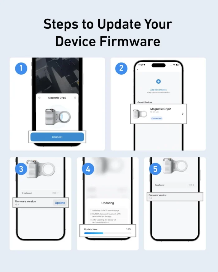 TELESIN Fun Shot Magnetic Camera Grip 2 - Ergonomic Bluetooth Smartphone Shutter Handle with Detachable Remote & 1/4" Tripod Mount for iPhone & Android - Image 9