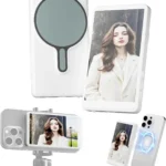 FMC Wireless Magnetic Selfie Monitor - 4K 30fps Real-Time Phone Mirroring Screen with Bluetooth Remote - Use Back Camera for Pro Vlogs & TikTok - iPhone & Android Compatible