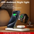 Aresh 3-in-1 Foldable Wireless Charging Station for Apple - Fast Charging Dock for iPhone 17/16/15, Apple Watch 11/Ultra 2 & AirPods Pro - Travel-Friendly with LED Nightlight - Image 3