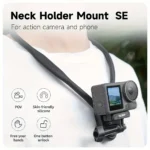 TELESIN Neck Holder Mount SE for GoPro, DJI Action & Smartphones - First-Person POV Silicone Neck Strap for Cycling, Fishing & Vlogging
