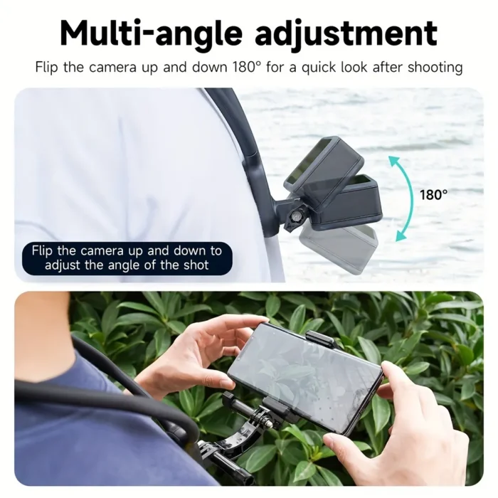 TELESIN Neck Holder Mount SE for GoPro, DJI Action & Smartphones - First-Person POV Silicone Neck Strap for Cycling, Fishing & Vlogging - Image 3