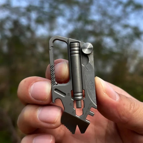 EDC-260625-11 Titanium EDC Keychain 9 in 1 Multi-Tool