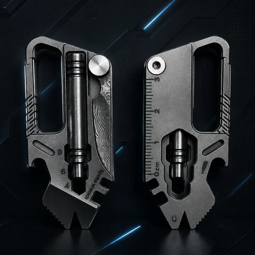 EDC-260625-01 Titanium EDC Keychain 9 in 1 Multi-Tool